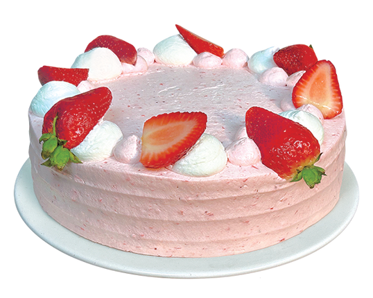 Red Ribbon Strawberry Dream Round Cake