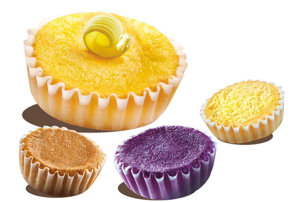 four pieces of buttery mamon