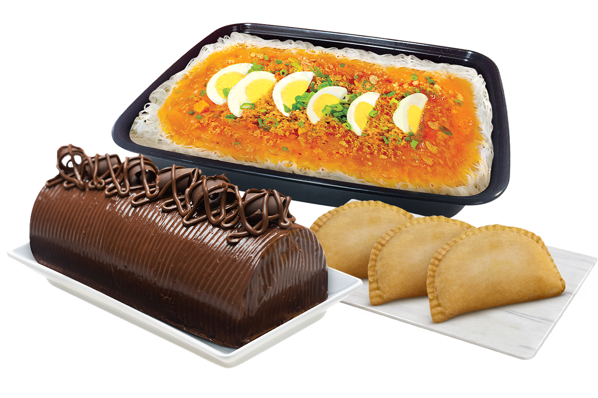 Palabok Family Platter + 3 Chicken Empanadas + 3 Mango Supreme Slices